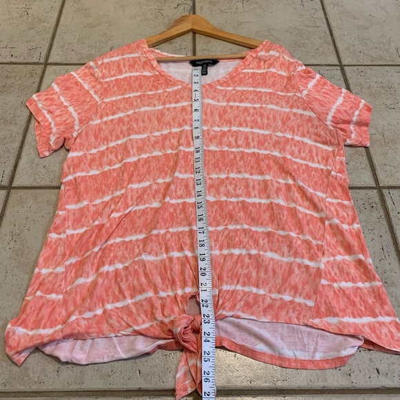 Ellen Tracy Tie-Front Tie-Dye T-Shirt 1X - Picture 8 of 8